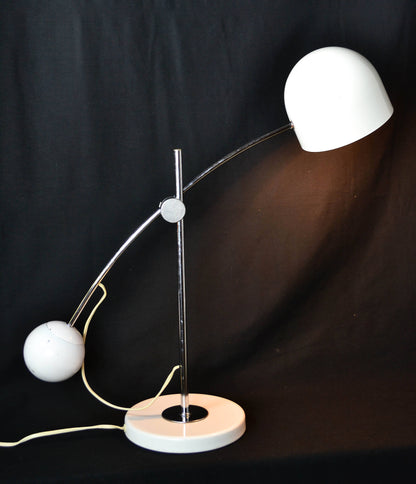 Adjustable White Chrome Desk Lamp | Sonneman from OffCenterModern