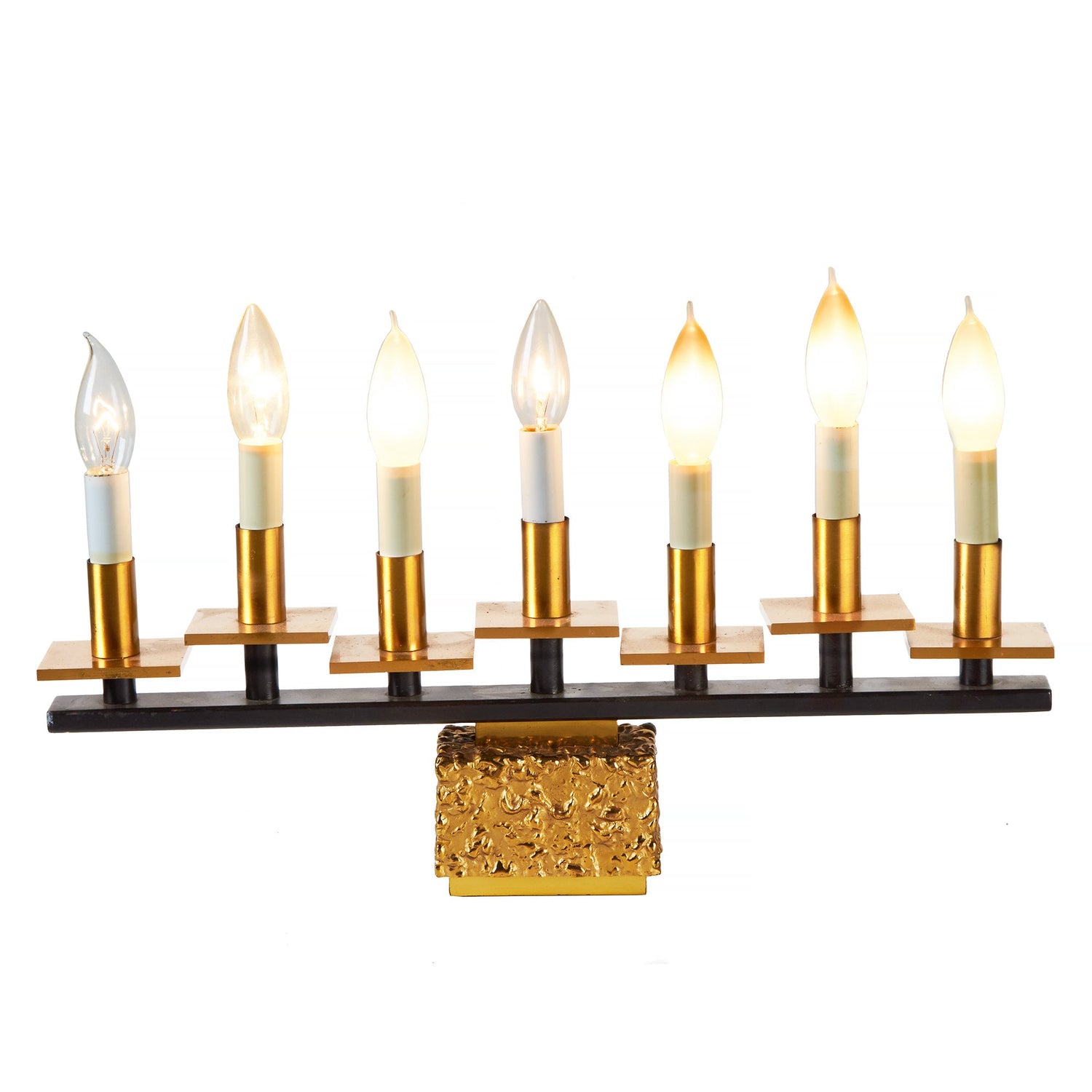 Brutalist Seven Light Candelabra Lamp Menorah | 2 Available from OffCenterModern