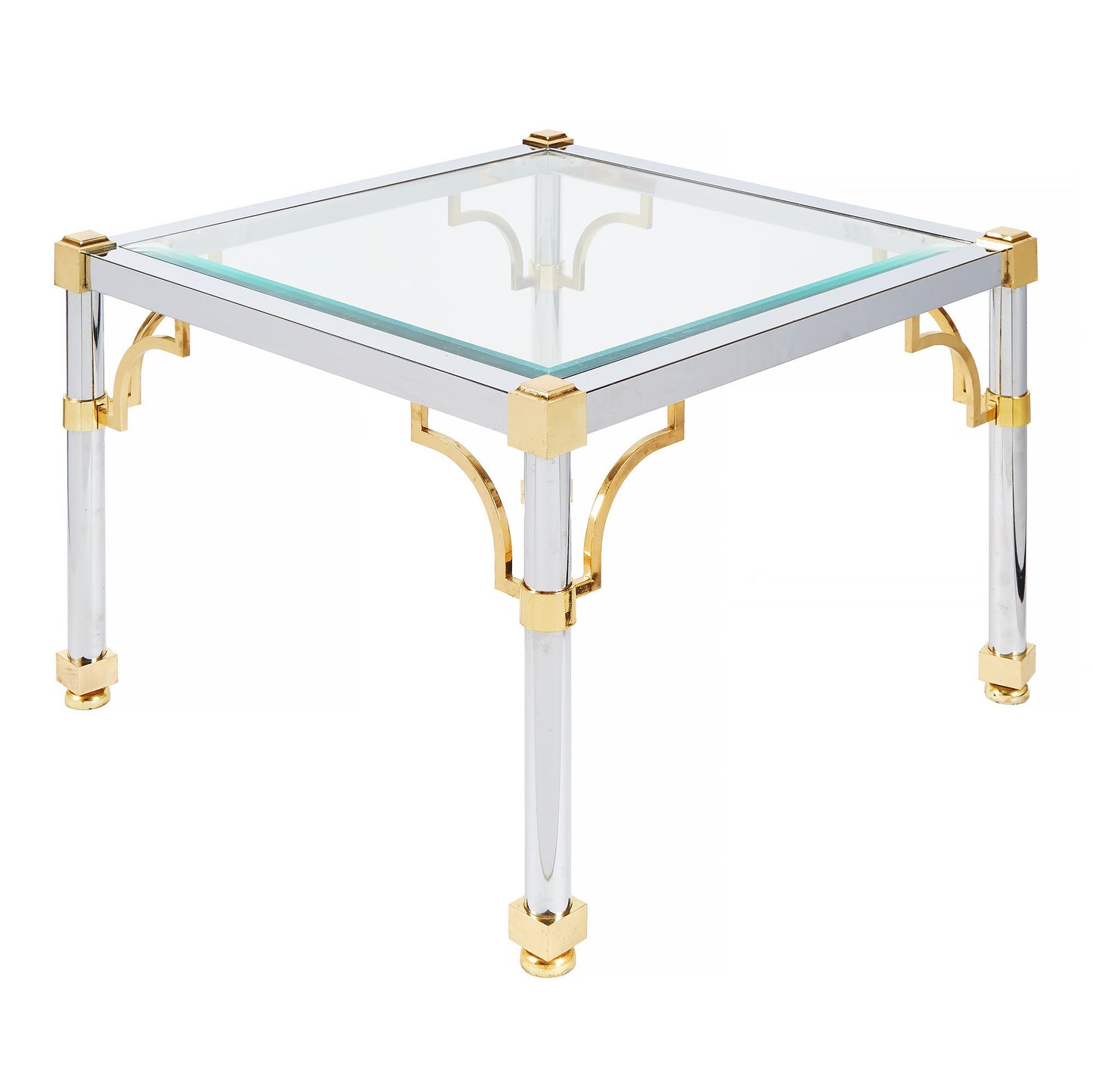 Large Majestic Regency Glass End Table | 2 Available from OffCenterModern