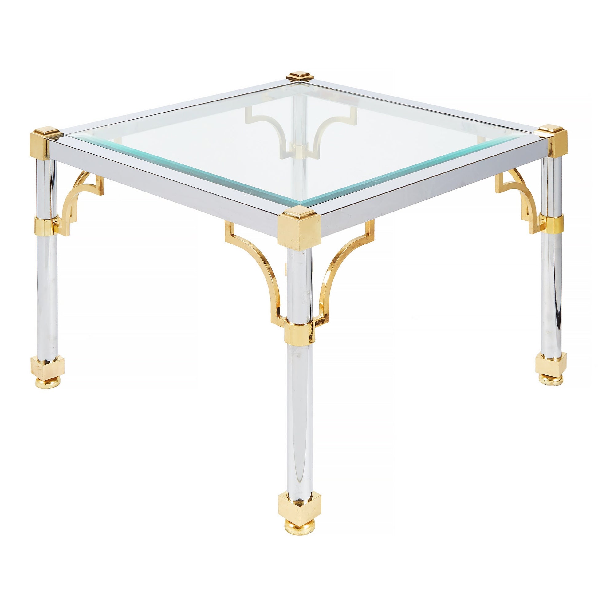 Large Majestic Regency Glass End Table | 2 Available from OffCenterModern