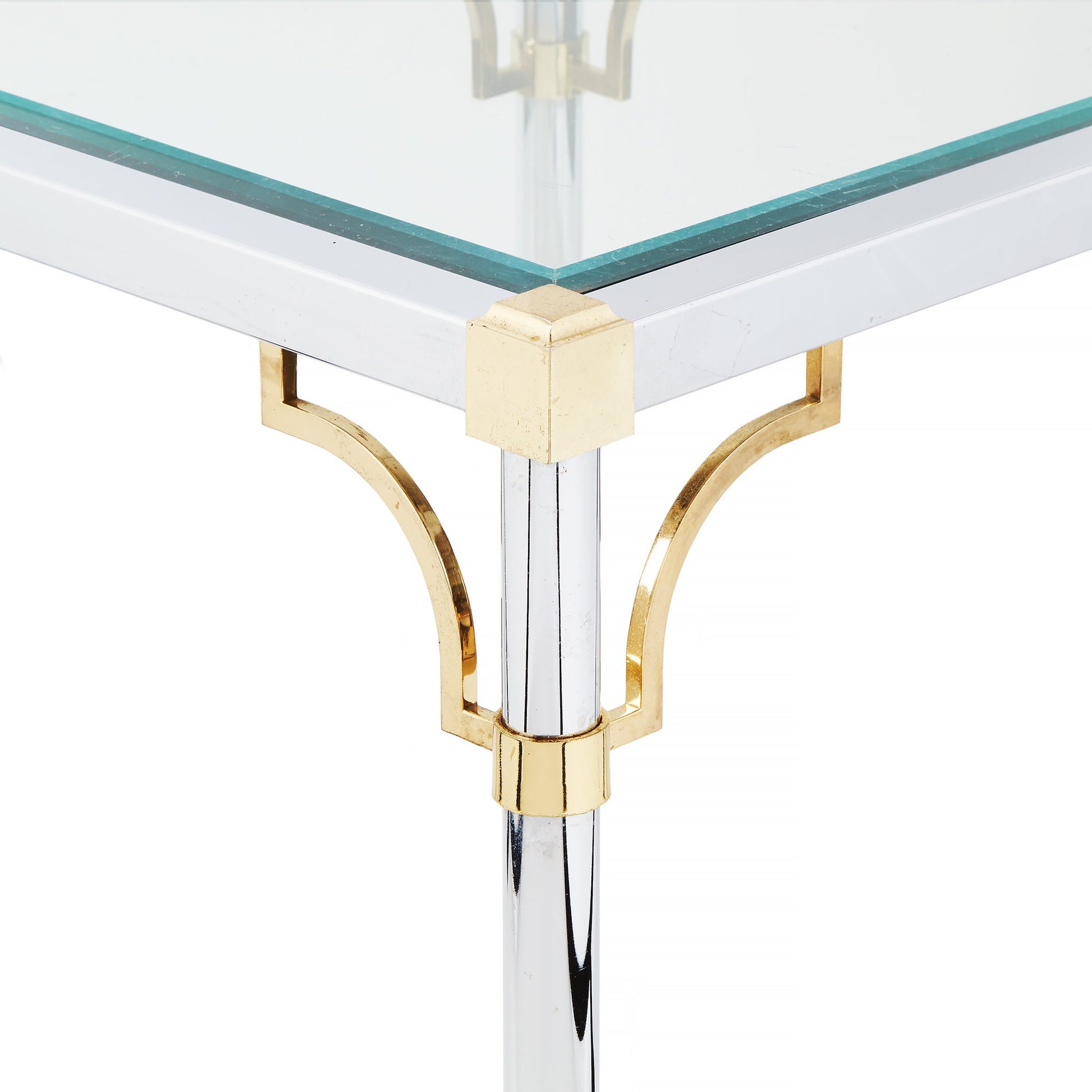 Large Majestic Regency Glass End Table | 2 Available from OffCenterModern