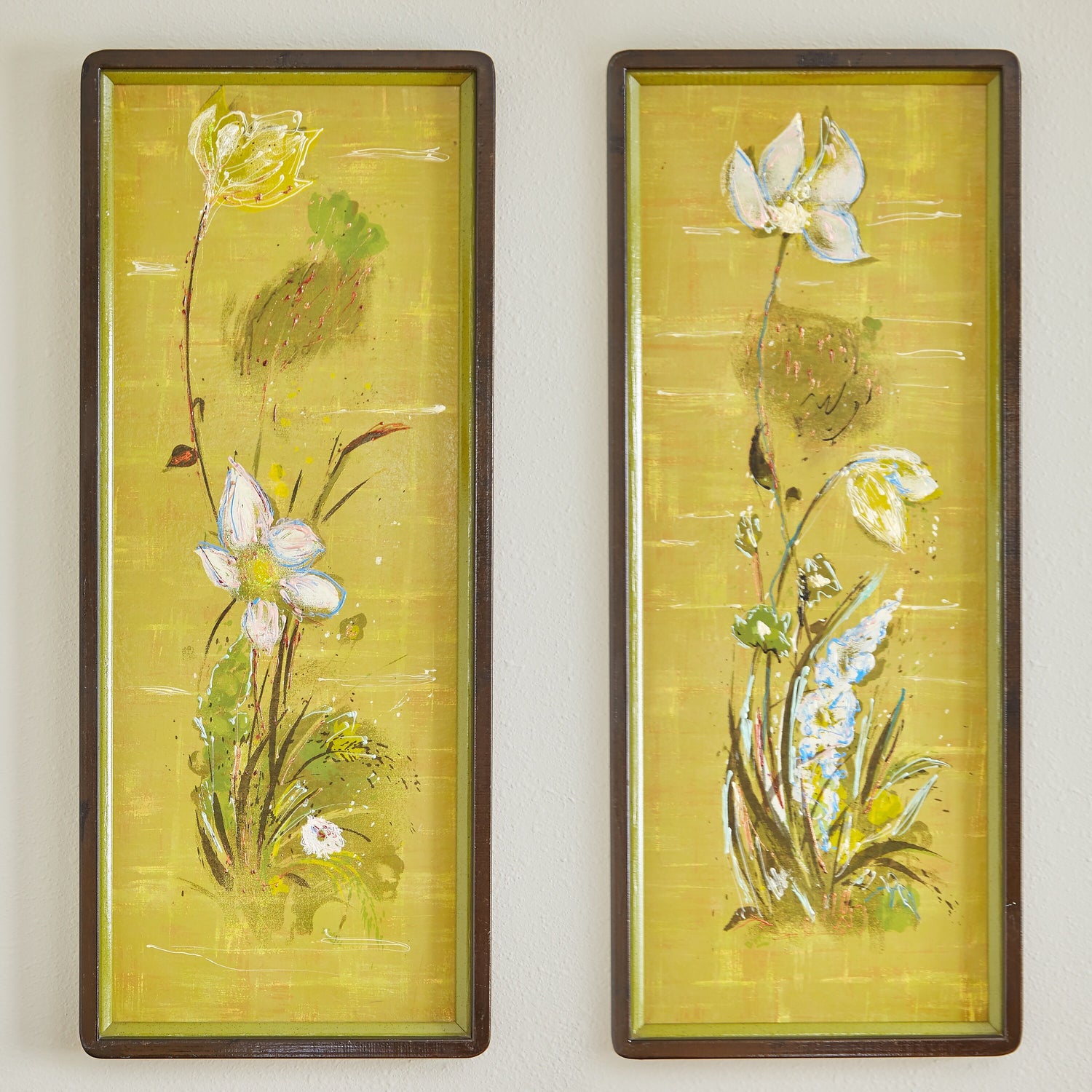 Vintage Pair of Floral Wall Art Seriograph Prints by Dietrich Grunewald from OffCenterModern