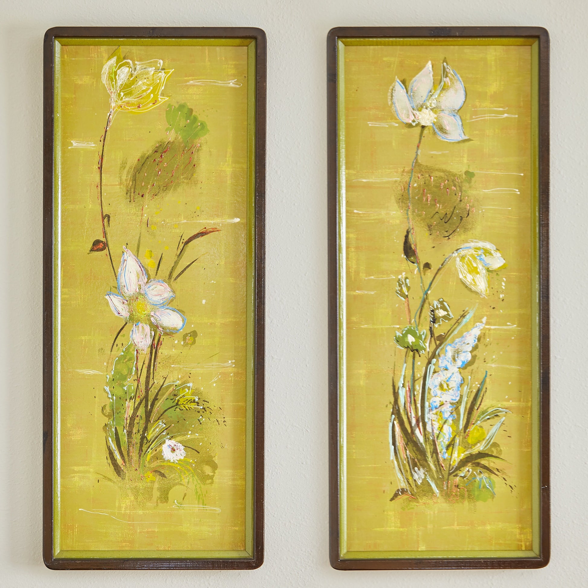Vintage Pair of Floral Wall Art Seriograph Prints by Dietrich Grunewald from OffCenterModern