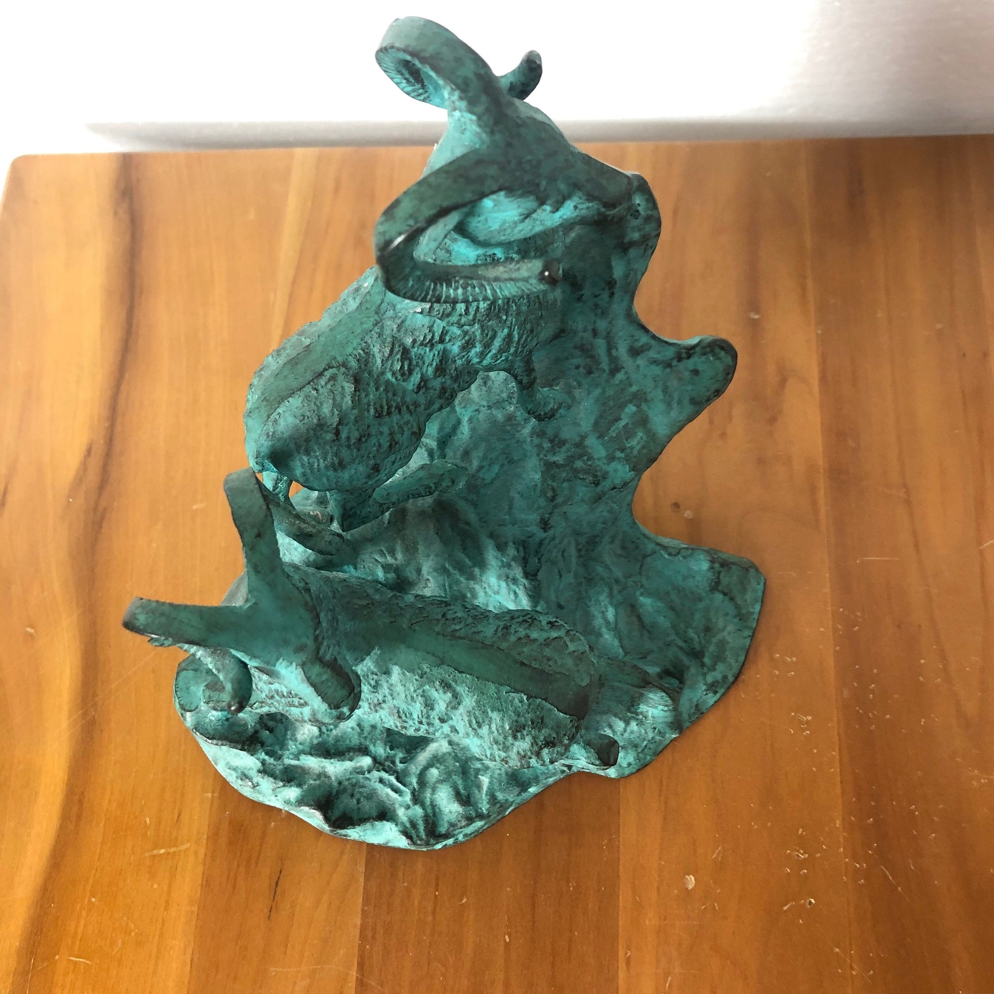 Vintage 1970s Statue Bighorn Rams from OffCenterModern