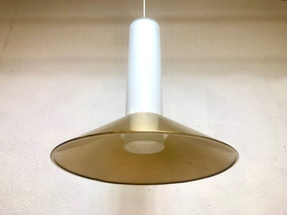Vintage Murano Vistosi Glass Pendant Light | Large Brass Shade from OffCenterModern