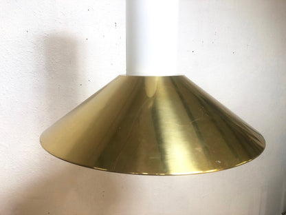Vintage Murano Vistosi Glass Pendant Light | Large Brass Shade from OffCenterModern
