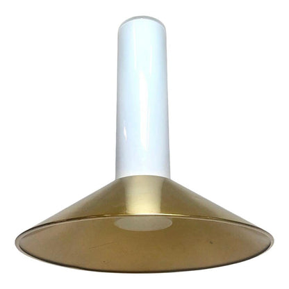 Vintage Murano Vistosi Glass Pendant Light | Large Brass Shade from OffCenterModern