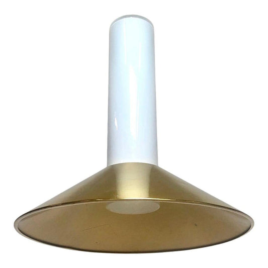 Vintage Murano Vistosi Glass Pendant Light | Large Brass Shade from OffCenterModern