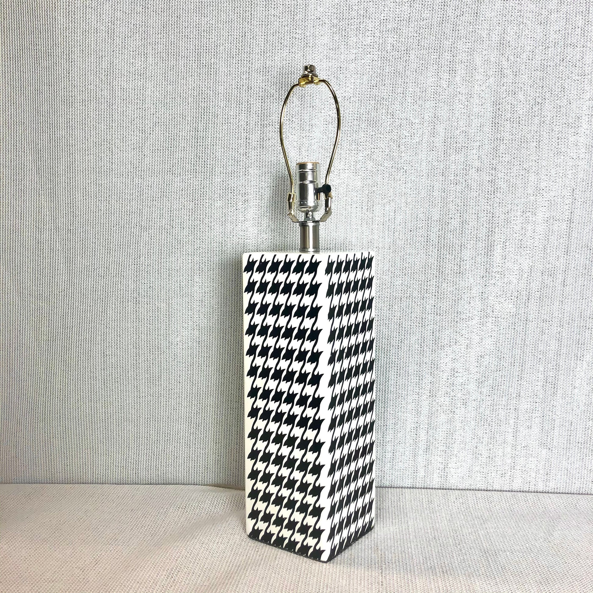 1990 Black & White Houndstooth Table Lamp from OffCenterModern