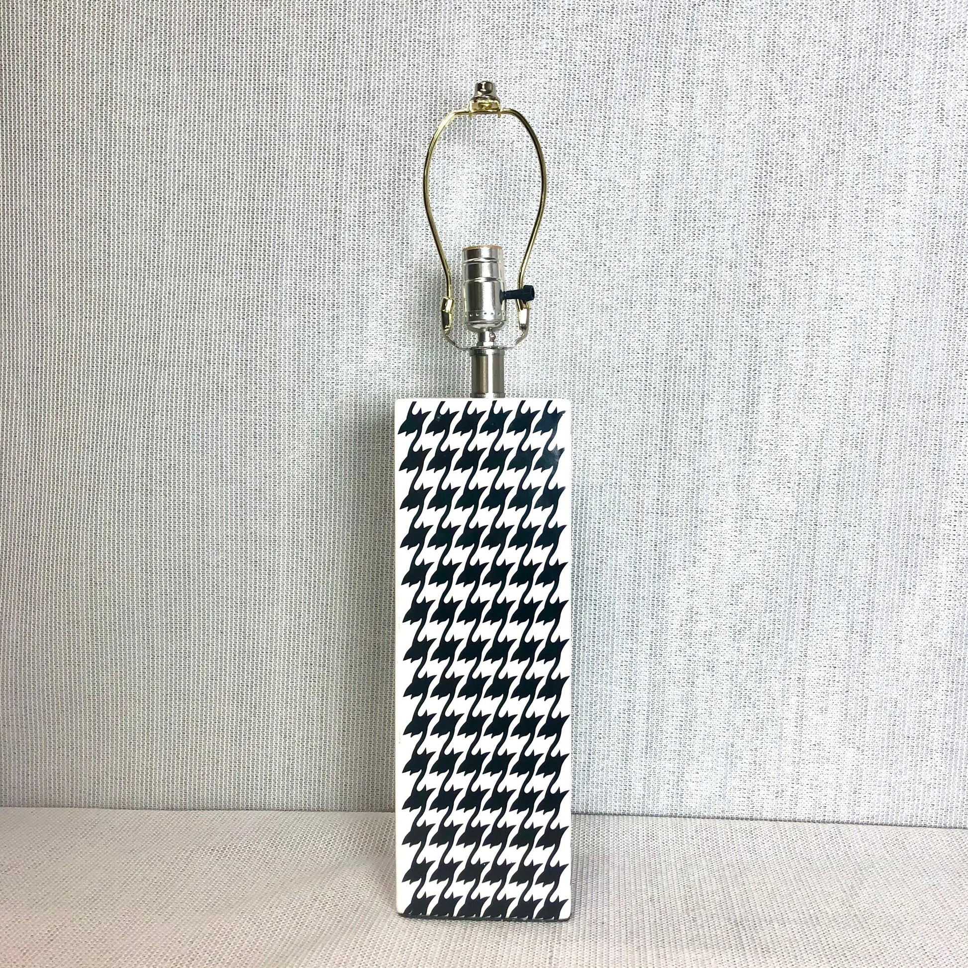 1990 Black & White Houndstooth Table Lamp from OffCenterModern