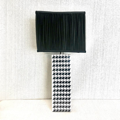 1990 Black & White Houndstooth Table Lamp from OffCenterModern