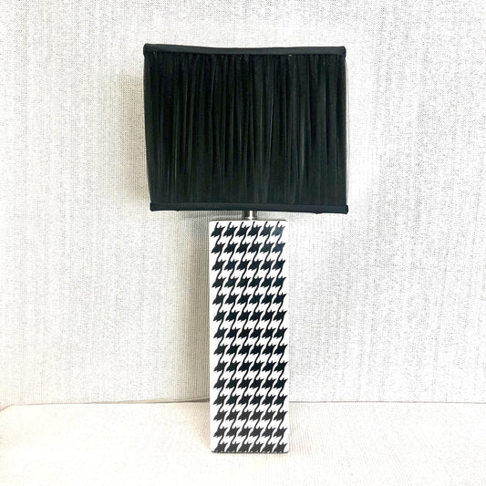 1990 Black & White Houndstooth Table Lamp from OffCenterModern