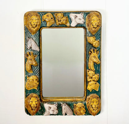 1970s Safari Animal Wall Mirror by David Marshall
