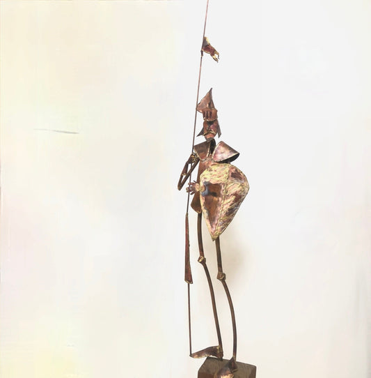 1970s Brutalist Sculpture Floor Standing Medieval Knight in Armor