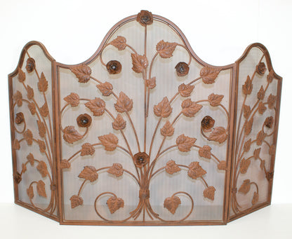 Fireplace Screen with Rose Vine Design - OffCenterModern