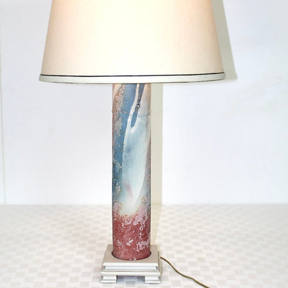 Modernist Painted Metal Cylinder Table Lamp - OffCenterModern