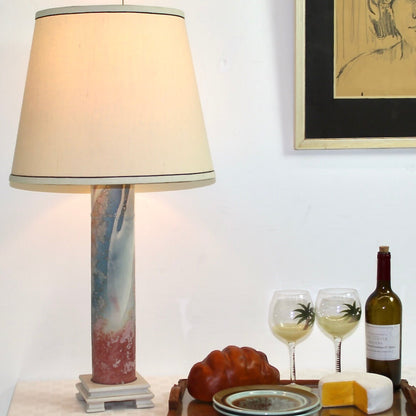 Modernist Painted Metal Cylinder Table Lamp - OffCenterModern