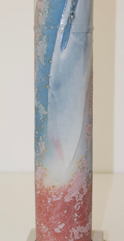 Modernist Painted Metal Cylinder Table Lamp - OffCenterModern