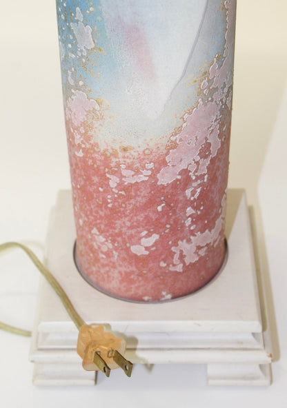 Modernist Painted Metal Cylinder Table Lamp - OffCenterModern