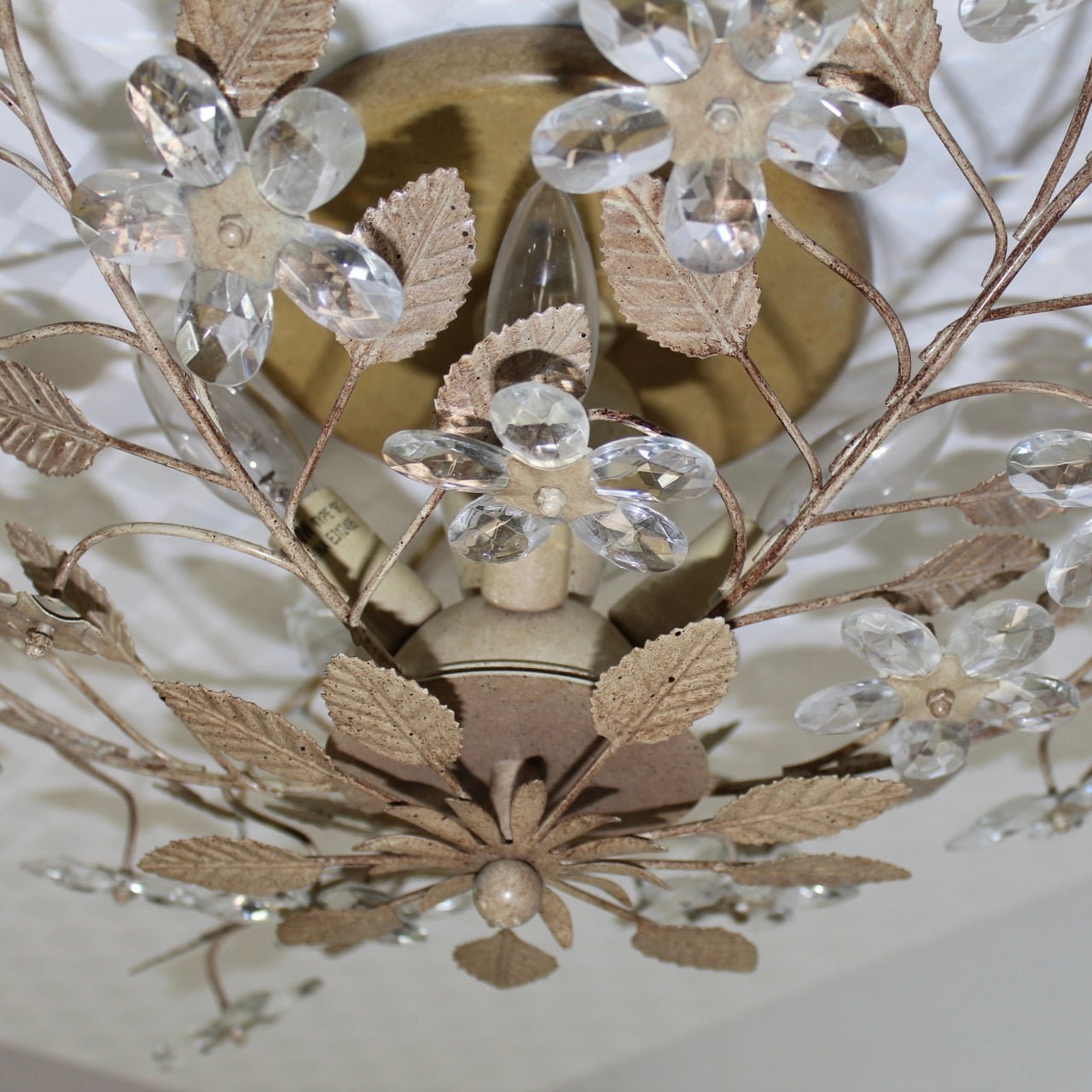 Large Floral Light Fixture | Crystal Flowers | Flush Mount - OffCenterModern