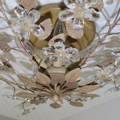 Large Floral Light Fixture | Crystal Flowers | Flush Mount - OffCenterModern