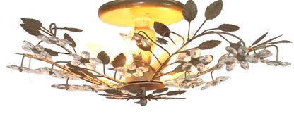 Large Floral Light Fixture | Crystal Flowers | Flush Mount - OffCenterModern