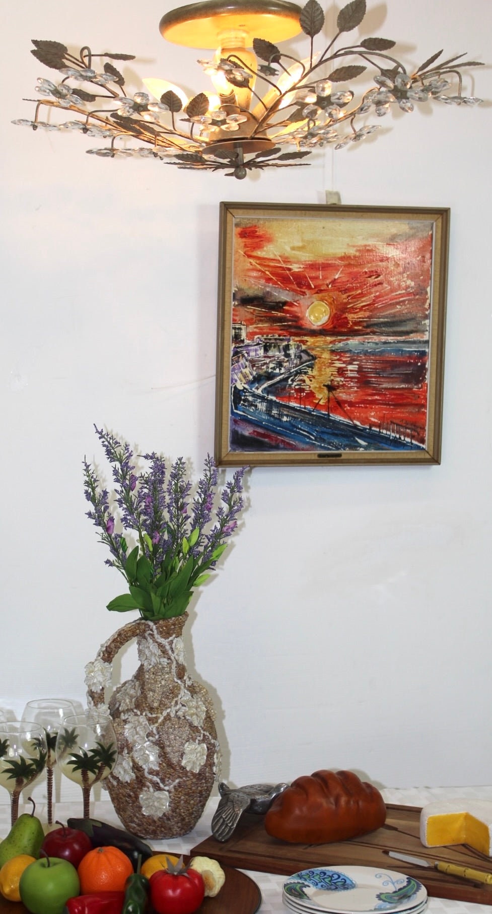 Large Floral Light Fixture | Crystal Flowers | Flush Mount - OffCenterModern