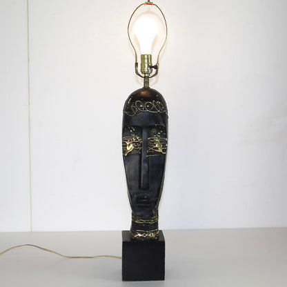 1950s Tribal Head Bust Table Lamp - OffCenterModern
