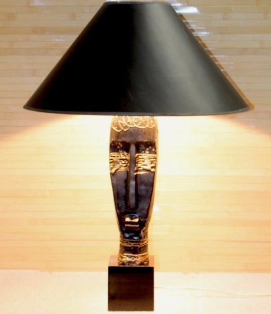 1950s Tribal Head Bust Table Lamp - OffCenterModern
