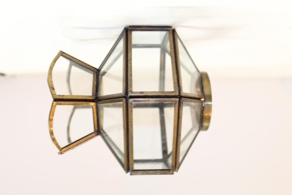 1970s Leaded Glass Replacement Chandelier Shades - OffCenterModern
