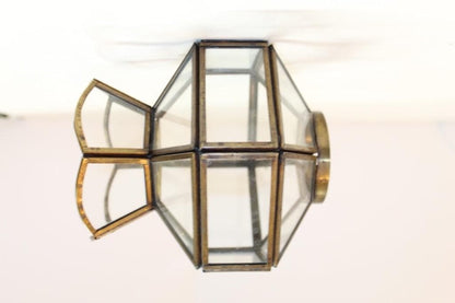 1970s Leaded Glass Replacement Chandelier Shades - OffCenterModern