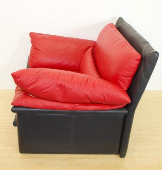 Modernist 1980s Down-Filled Leather Chair | - OffCenterModern