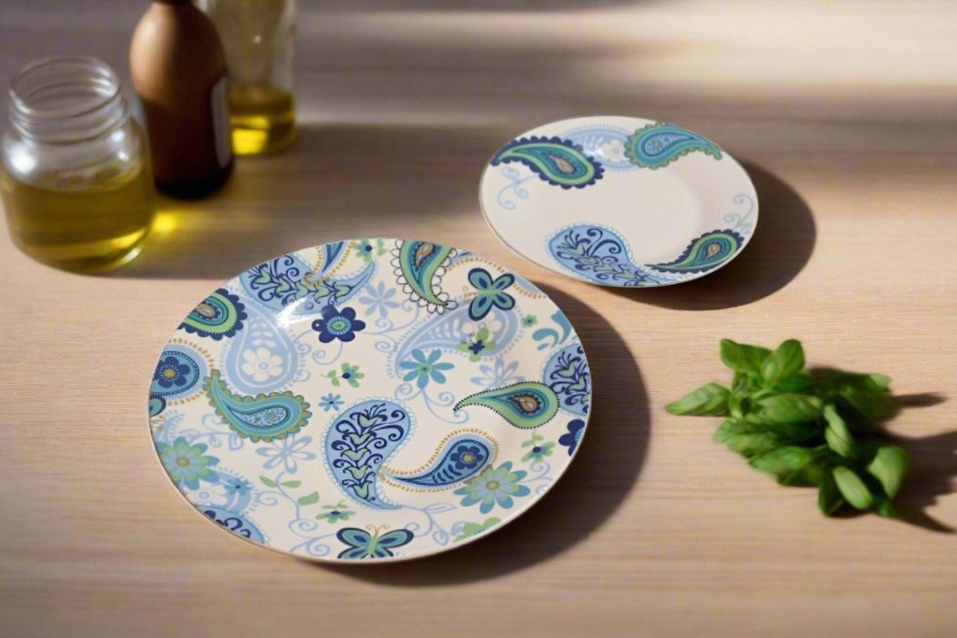 1990s Royal-Norfolk Paisley 10&quot; Dinner Plate | Set of 8 - OffCenterModern