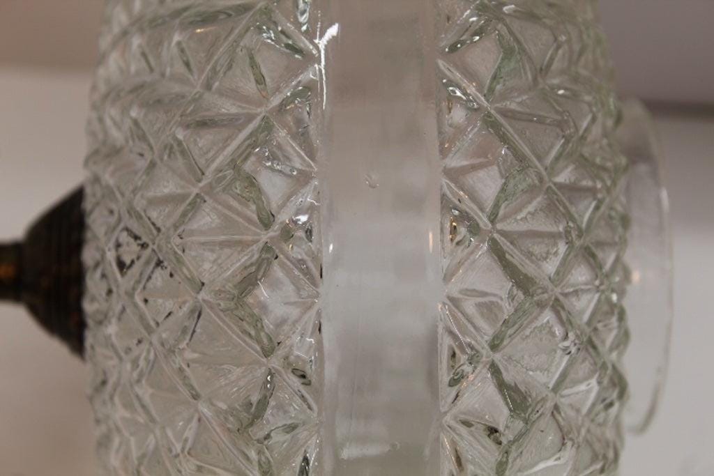 1970s Diamond-Cut Glass Light Shade | Ceiling Light Shade