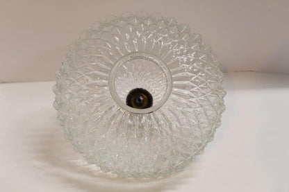 1970s Diamond-Cut Glass Light Shade | Ceiling Light Shade