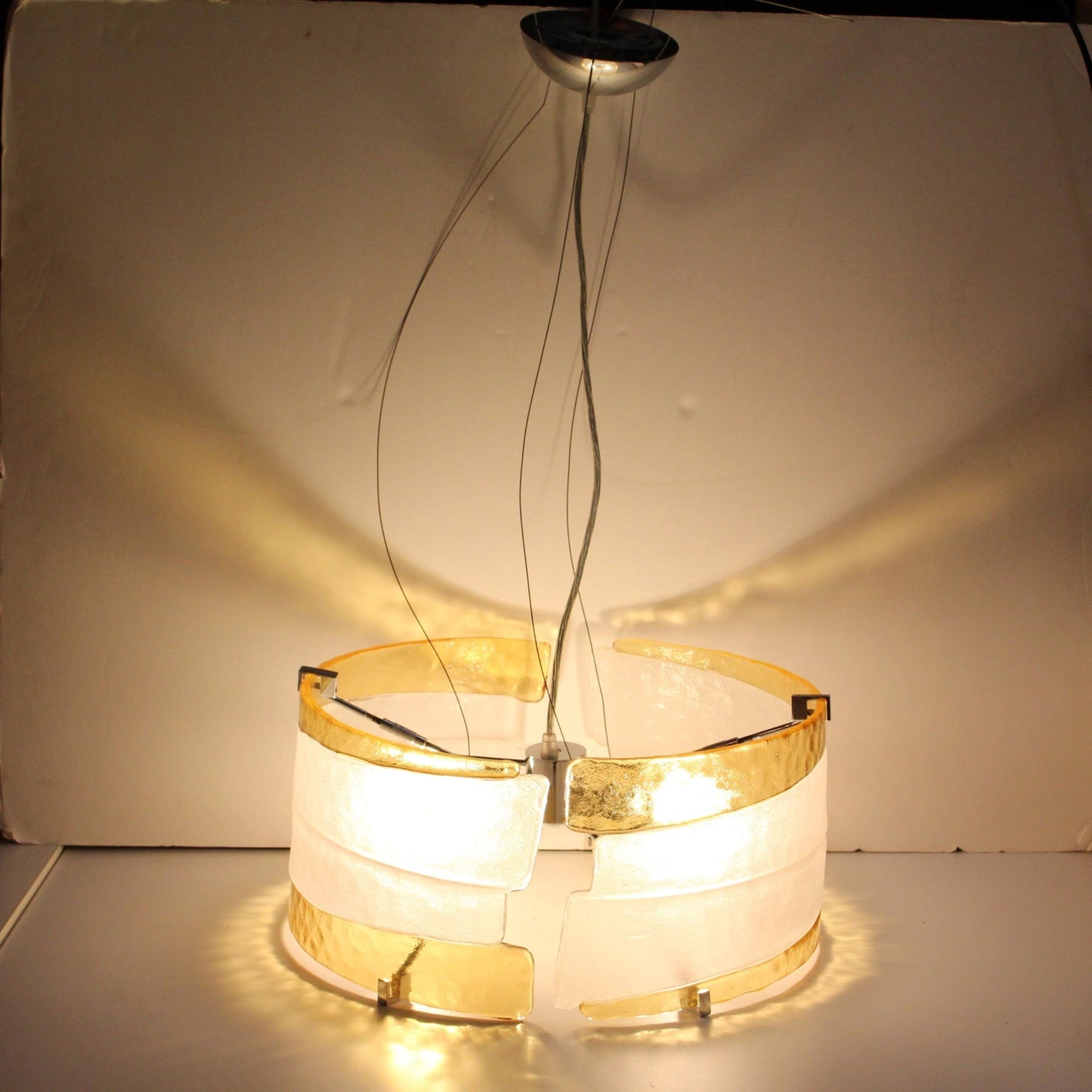 Large Primaluce Venezia Murano Fused Glass Pendant Light