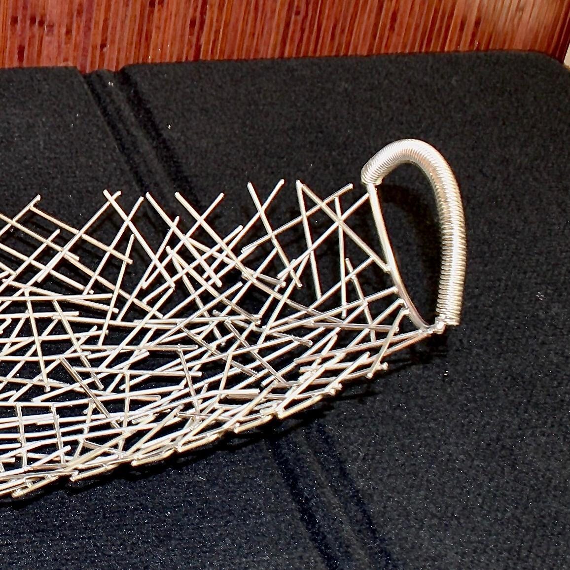 1980s Extra Large Sculptural Metal Serving Bowl Oblong Tray