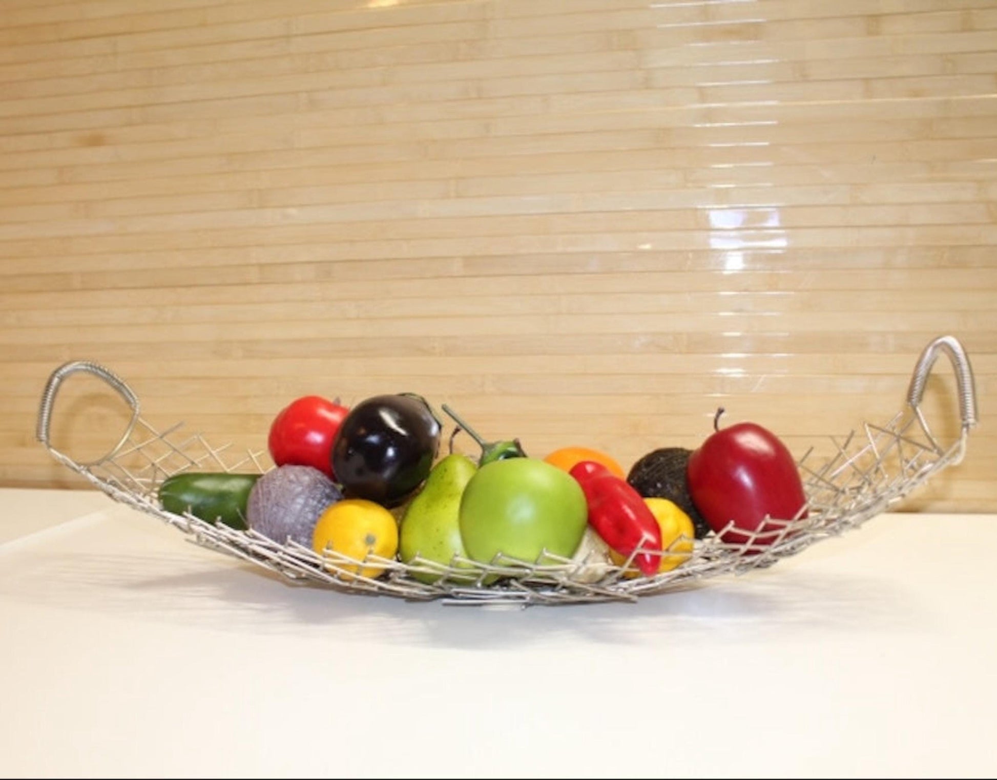 Silver Metal Pin Fruit Bowl