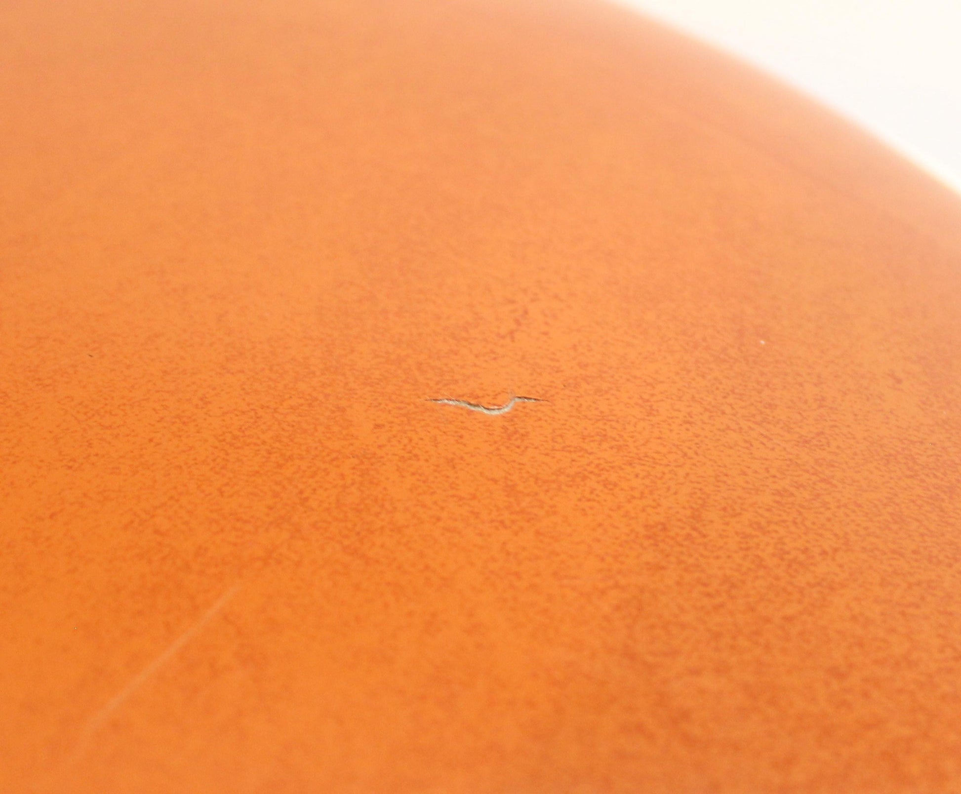 Retro Burnt Orange & Mableized Cream Vinly Hassock