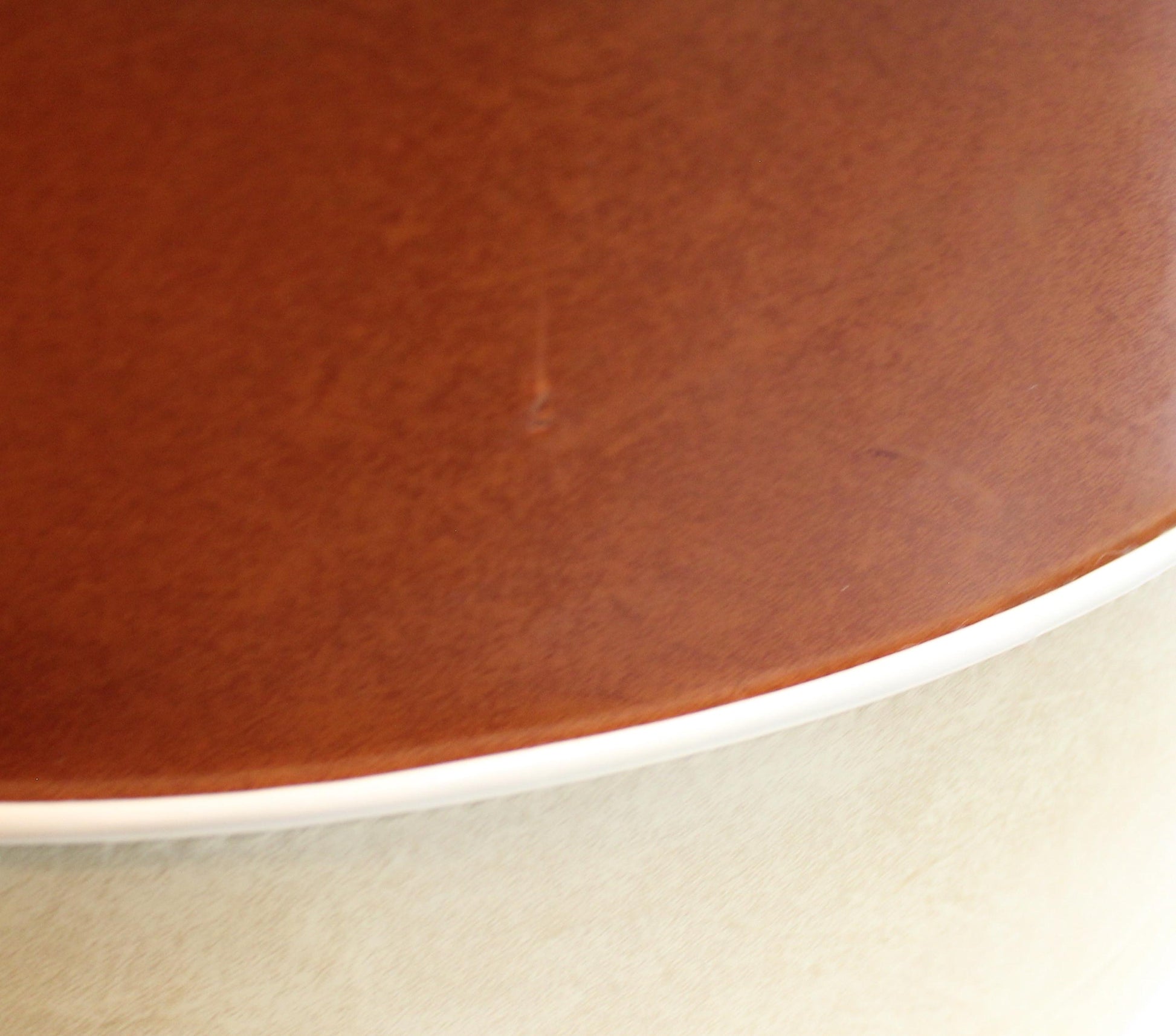 Retro Burnt Orange & Mableized Cream Vinly Hassock