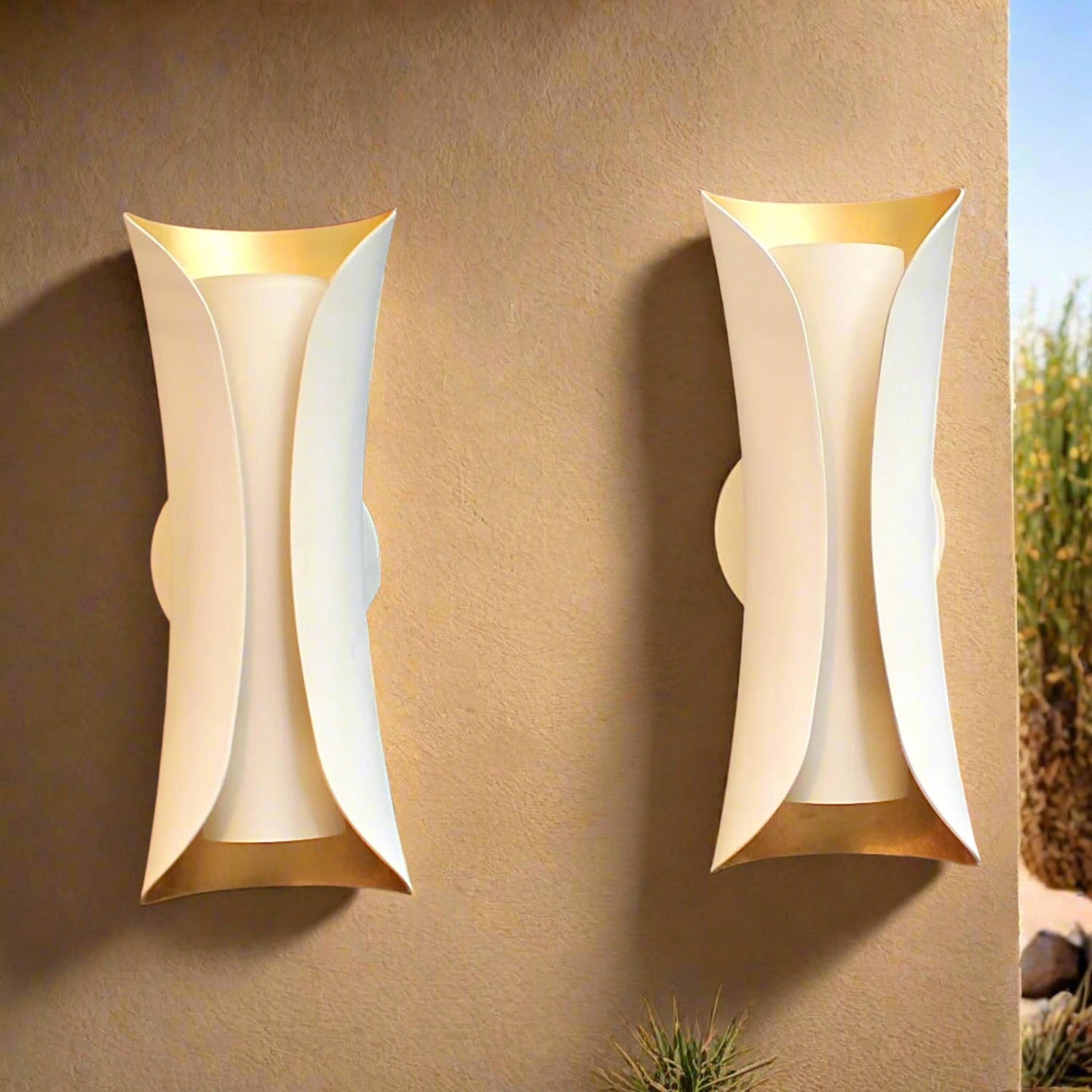 Pair Modern Minimalist 2-Light Wall Sconces