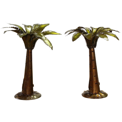 Metal Palm Tree Candle Holders
