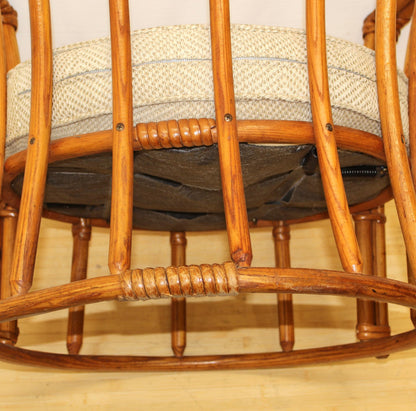 Vintage Barrel Back Rattan Armchair
