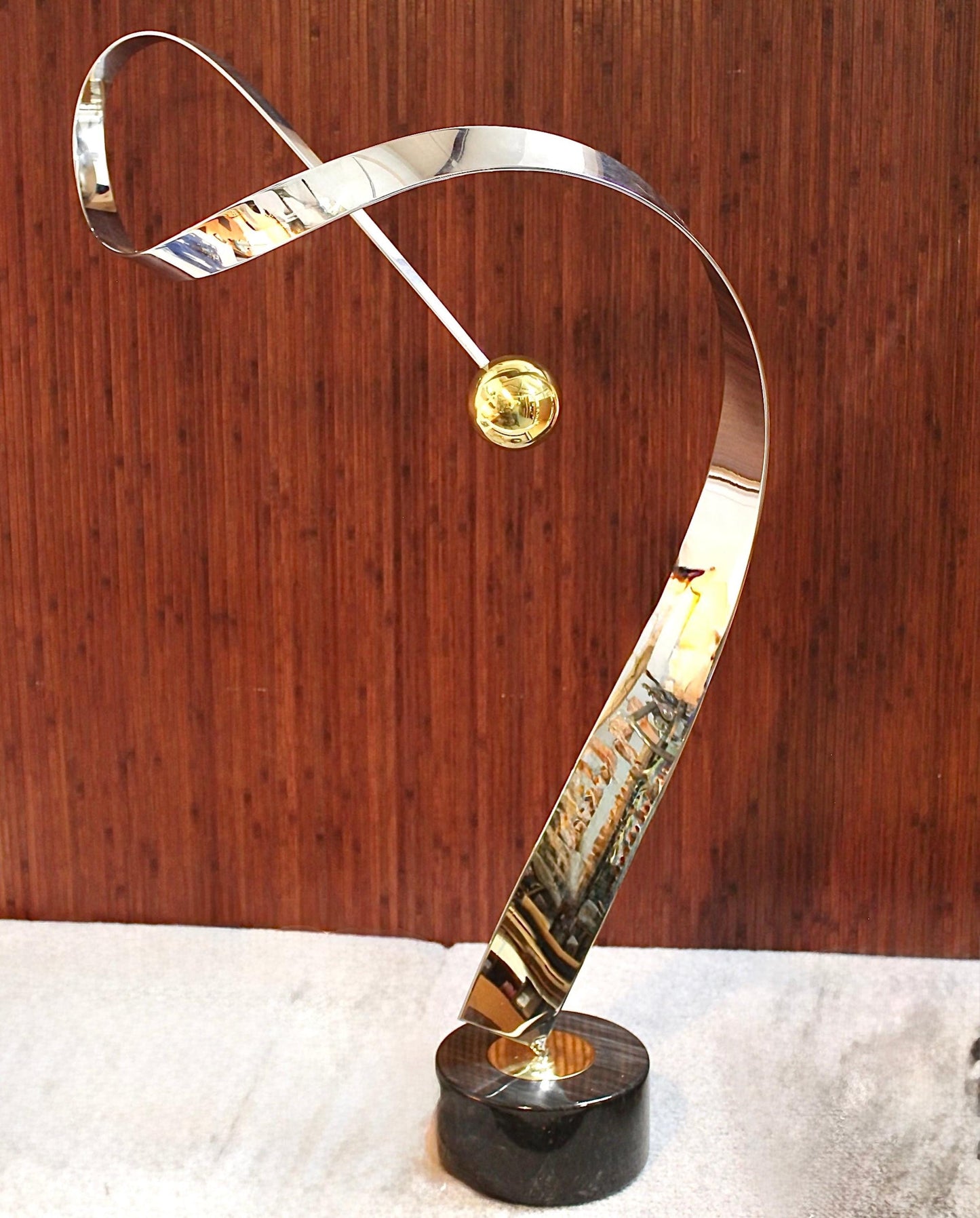 Curtis Jeré Steel & Brass Twisting Ribbon Sculpture