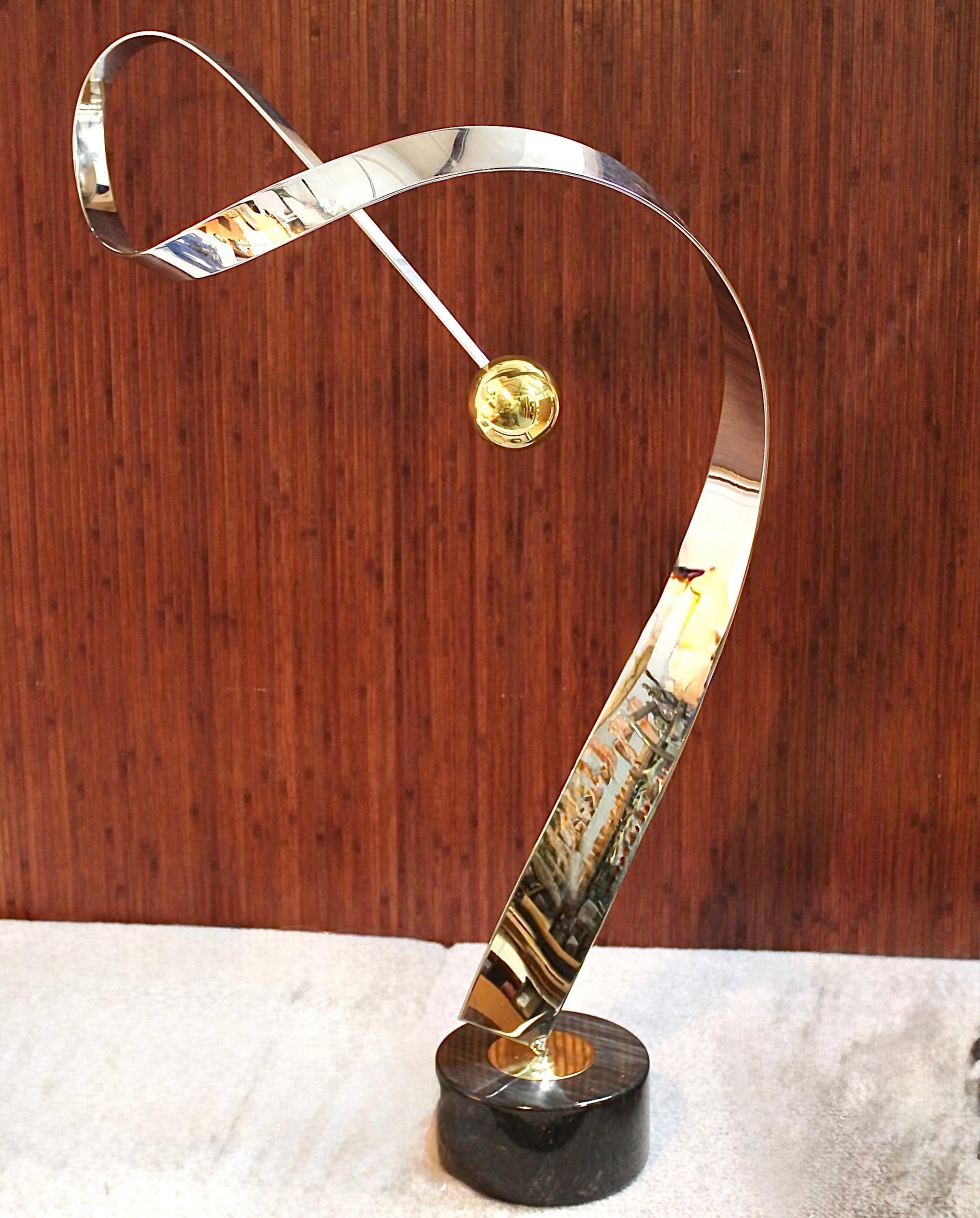 Curtis Jeré Steel & Brass Twisting Ribbon Sculpture