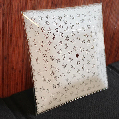 Vintage White and Clear Starburst Glass Shade