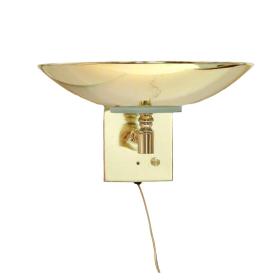 Vintage Brass Saucer Wall Sconce