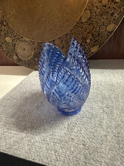 Opalescent Blue Glass Sea Shell Lamp Shade | Hand Blown from OffCenterModern