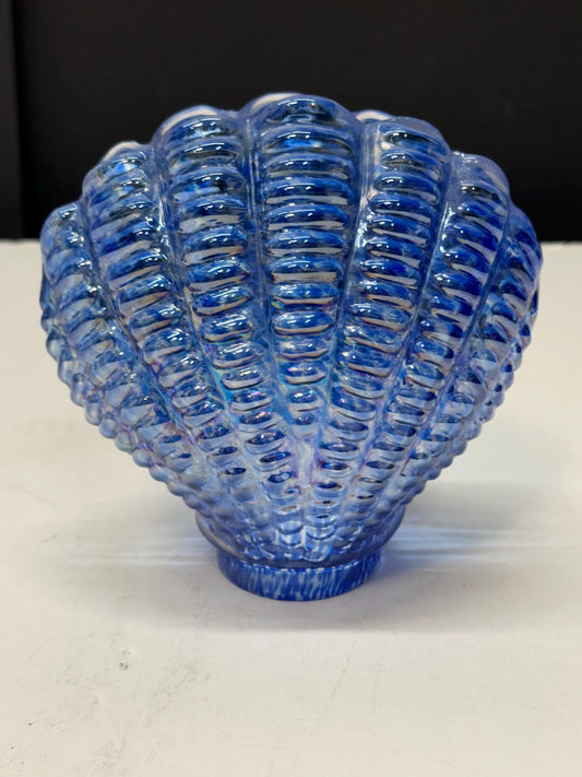 Opalescent Blue Glass Sea Shell Lamp Shade | Hand Blown from OffCenterModern