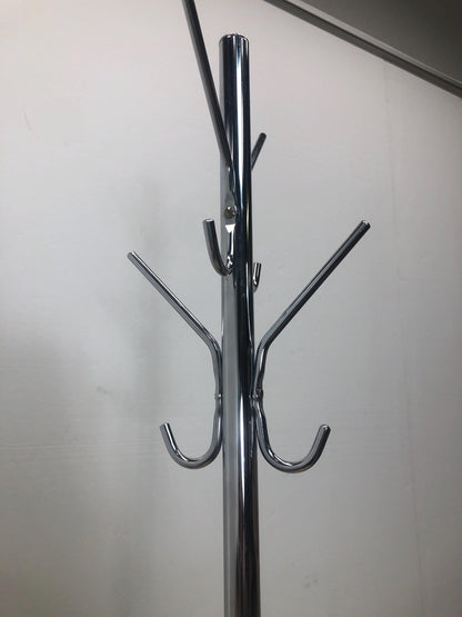 1970s Modernist Chrome Coat Rack with 8 Hooks from OffCenterModern